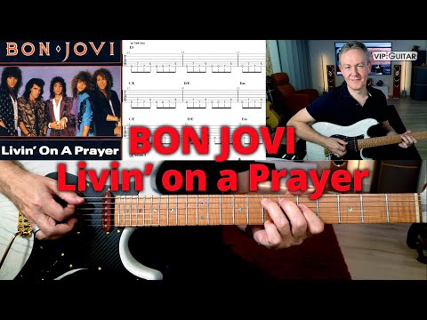 Bon Jovi 'Livin' On A Prayer' auf der Gitarre lernen! | Umfassendes Live-Tutorial
