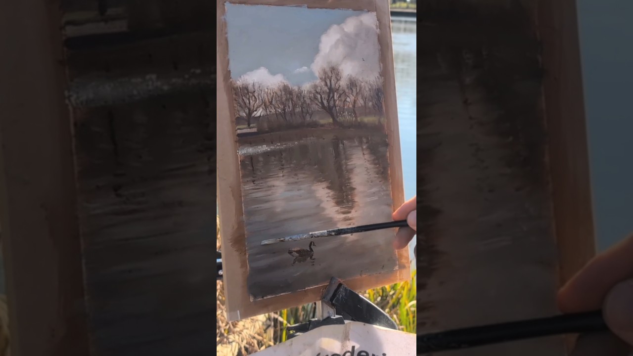 Painting a Lake in Clapham Common, London #oilpainting #pleinair #clapham