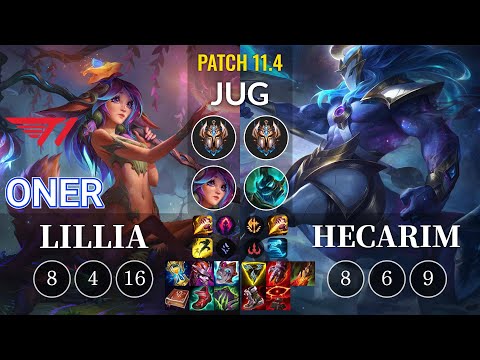 T1 Oner Lillia vs Hecarim Jungle - KR Patch 11.4