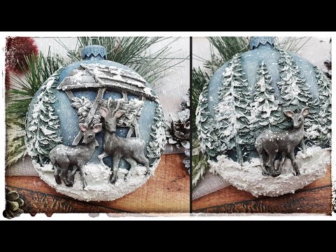 A Christmas ornament with deers..🎄..diy..
