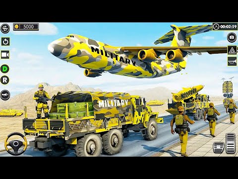 Army US Vehicles Transport: Truck Jeep Jet Simulator Game 2023 - Android Gameplay
