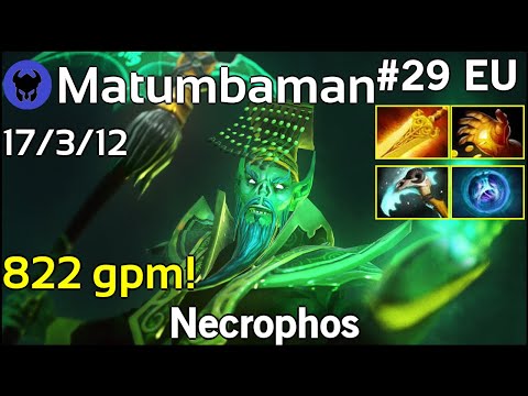 822 gpm! Matumbaman [Liquid] plays Necrophos!!! Dota 2 7.21