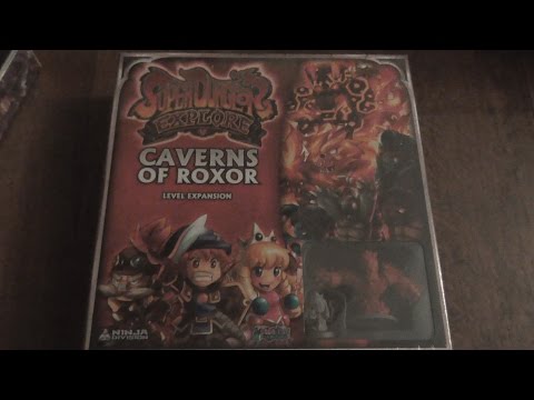 The unboxing of Super dungeon explore Caverns of Roxor: 2nd Edition 