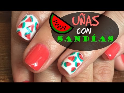 Tutorial: uñas con sandías súper fácil