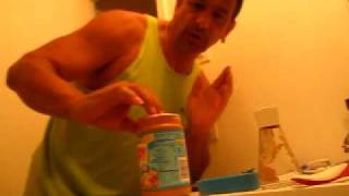 Jackie Bonds shaving with Peanut Butter!