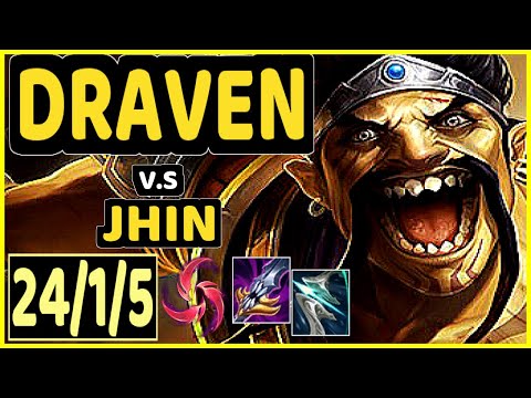 COMP (DRAVEN) vs JHIN - 24/1/5 KDA BOTTOM ADC GAMEPLAY - EUW Ranked MASTER