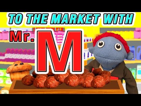 The Letter People - Mr. M vists the Market (Ep 2) Learning Phonics Alphabet Bunch