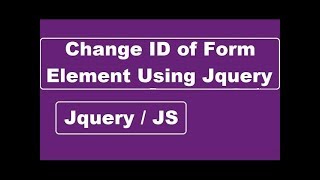 Change ID of Form Element Using Jquery