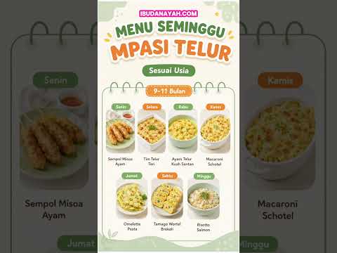 21 Menu Seminggu MPASI Telur Sesuai Usia — 6 Bulan sampai 2 Tahun Lengkap! #ibudanayah