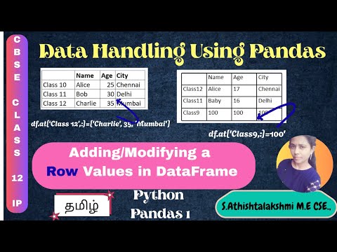 Class 12 IP Ch 1: Data Handling Using Pandas | Add/Modify A Row Values In DataFrame | Part 13