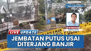Kembali Terputus! Jembatan Wonodadi Mojokerto Ambruk Diterjang Luapan Sungai saat Hujan Deras