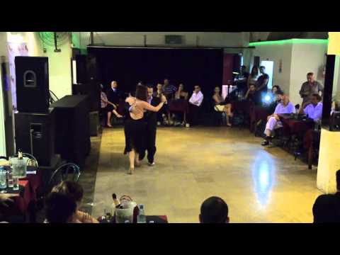  Silvina Valz  and  Fernando Galera  are  dancing  to  a  milonga