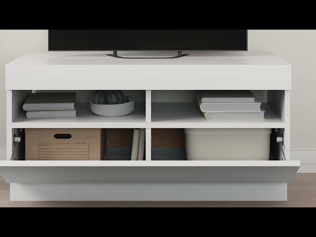 Video Teaser für 804445 vidaXL TV Cabinet with LED Lights White 80x35x40 cm