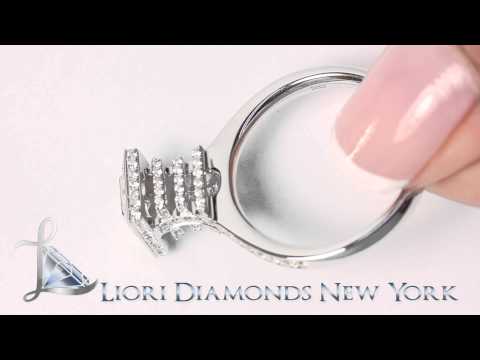 ER-0974 - 1.26 Carat F-VS1 Certified Princess Cut Diamond Engagement Ring 18k White Gold