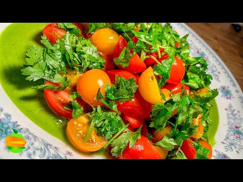 ¿Cómo hacer ensalada de tomates saludable con aderezo de cilantro?
