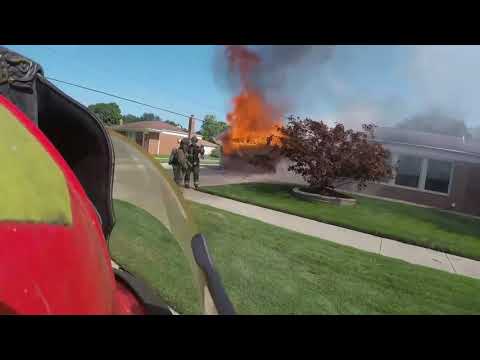 Westland FD Fights a Detached Garage Fire
