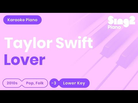 Taylor Swift - Lover (Lower Key) Karaoke Piano