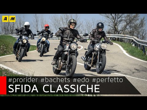 2018年のテスト。ドゥカティ・スクランブラー、モト・グッツィV7、トライアンフ・ボンネビル、ヤマハXSR [ENGLISH SUB] (Test 2018: Ducati Scrambler, Moto Guzzi V7, Triumph Bonneville, Yamaha XSR [ENGLISH SUB])