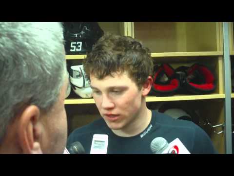 Carolina Hurricanes Jeff Skinner after SO win over Calgary Flames 1 11 11