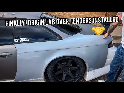 S14 INSTALLING ORIGIN LAB OVER FENDERS!