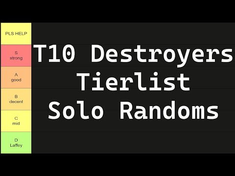 A World of Warships Tierlist: Destroyers (randoms)