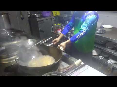 amazing wok skills! cooking with extreme  powerful fire