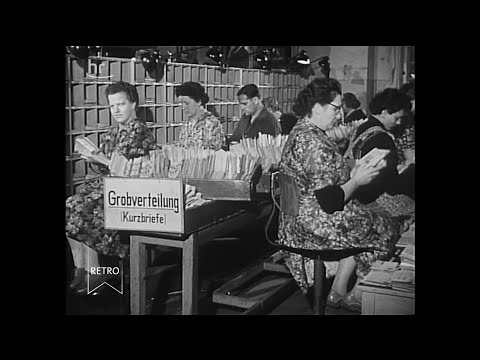 Weihnachtsbetrieb bei der Bundespost 1957