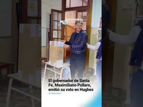 🗳️ El gobernador de Santa Fe, Maximiliano Pullaro, emitió su voto en su localidad natal, Hughes, y…