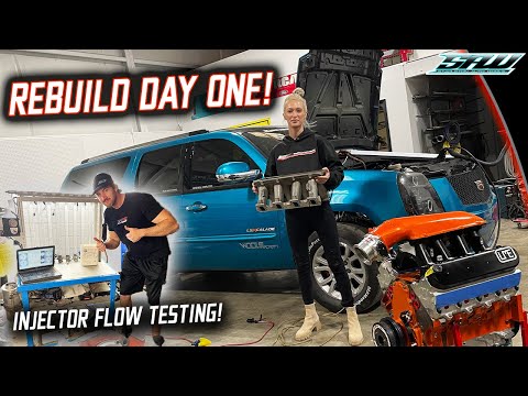 LSXcalade Returns! New LS7 Hi Ram Intake Manifold Prep & Flow Testing The OG 2000cc Injectors