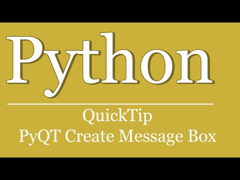 QuickTip #61 - Python Qt | MessageBox erstellen | PyQt