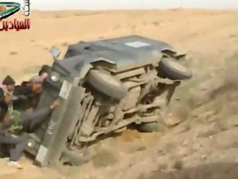 تدمير رتل عسكري على طريق دمشق دير الزور من قبل عدد من كتائب الجيش الحر