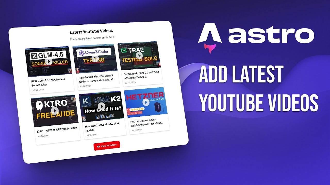 Display Latest YouTube Videos on Your Astro Blog (SSG + SSR)