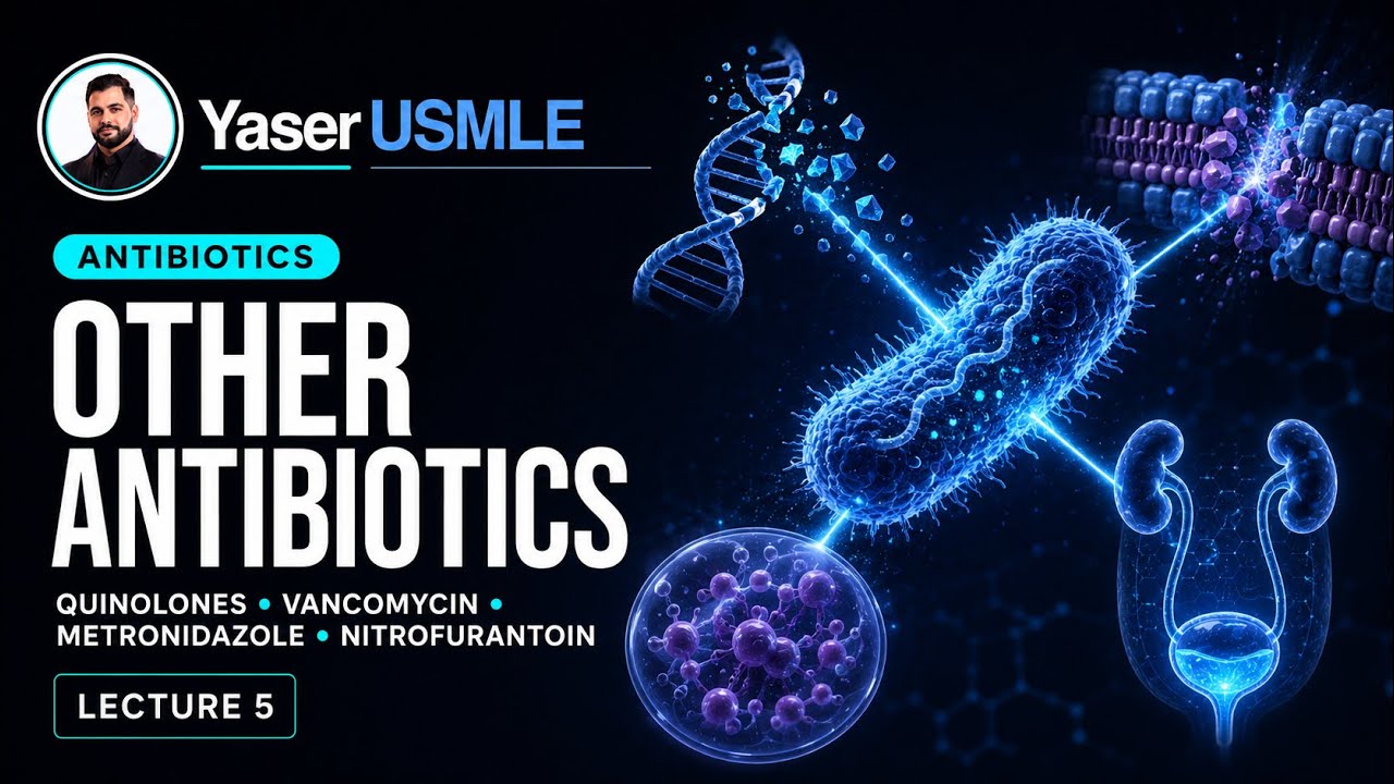 5- Other Antibiotics | Quinolones, Vancomycin, Metronidazole & Nitrofurantoin | Dr Yaser USMLE 