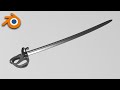 Prussian Model 1852 Cavalry Saber Blender 3D Modeling Time Lapse