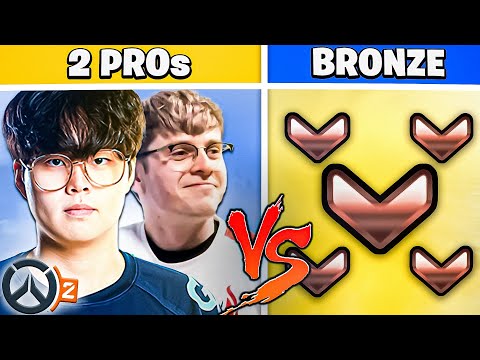 Can 2 OWL Pros Beat 5 Bronze Players In Overwatch 2?!