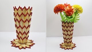 How To Make Flower Vase With Matchsticks  DIY Flow
