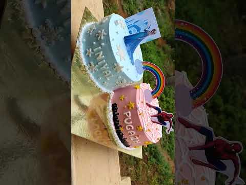 Twins birthday cake design 💃🕺| spiderman theme cake | Frozen elsa theme cake #neelambur