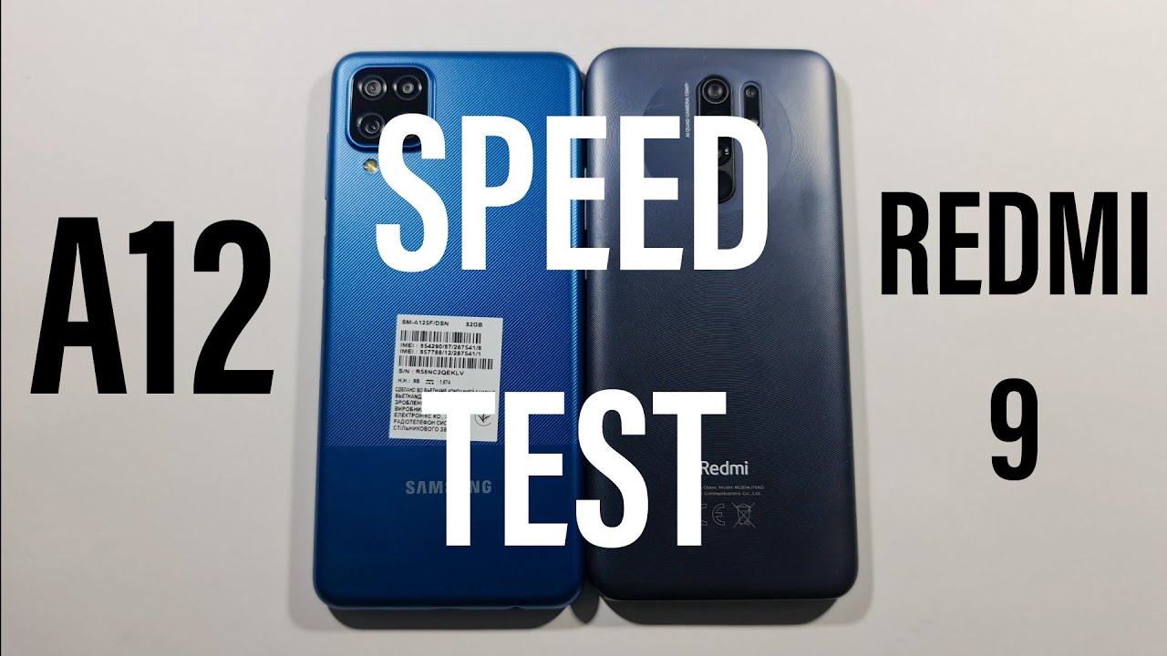 Samsung A12 vs Xiaomi Redmi 9 Speed Test