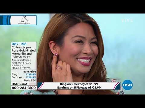 Colleen Lopez Rose GoldPlated Morganite and Ruby Ring