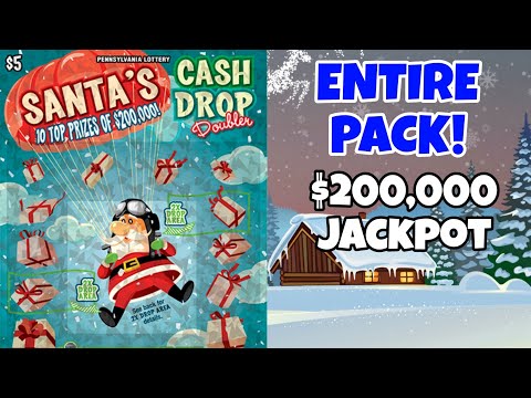 $5x60 PA LOTTERY 🎄 SANTA'S CASH DROP DOUBLE CHRISTMAS HOLIDAY SCRATCH OFF TICKETS! FULL BOOK!