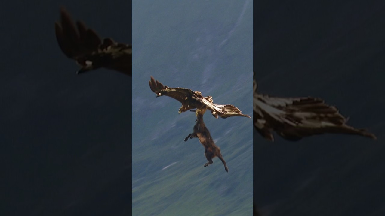 Perfect Shot: Golden Eagle 🦅 Ambushes Baby Mountain Goat In the Mountains!