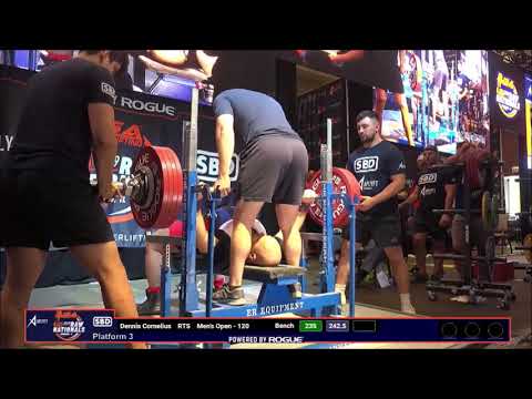 Dennis Cornelius, First Place, 2019 USAPL Raw Nationals, 120 K