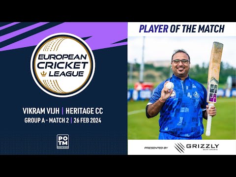 POTM: V.Vijh - HRT vs COB |Group A, Match 2| European Cricket League 2024 | 26 Feb 2024 | ECL24.002