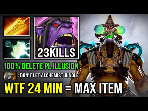 WTF 24MIN MAX ITEM Fastest Jungle Unlimited Lightning Alchemist 100% Counter PL Illusion Dota 2