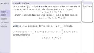 Mathematics 11 - Sequences - Lesson 3: Bounded Sequences