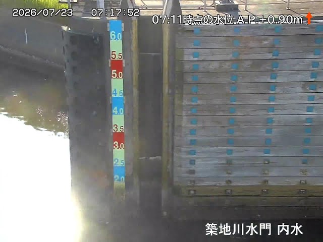 築地川水門 内水側