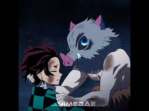 Tanjiro saves Inosuke