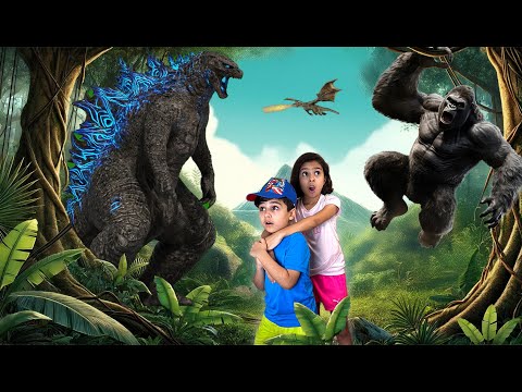 Dragon, Godzilla & King Kong for Kids | Adventure Toy Stories | Atrin & Soren's Epic Giants Journey