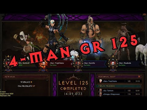 Diablo III Season 12 Gameplay - 4man Greater Rift 125