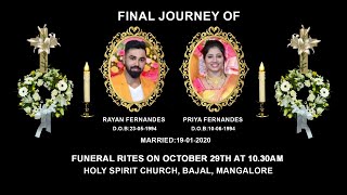 Final Journey of Rayan Fernandes (26) and Priya Fernandes (26) video